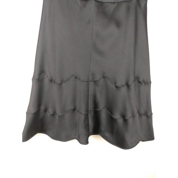 Georgio Armani 100% Silk Black Knee Length Skirt Unique stitching Size 46 NEW - Picture 3 of 9